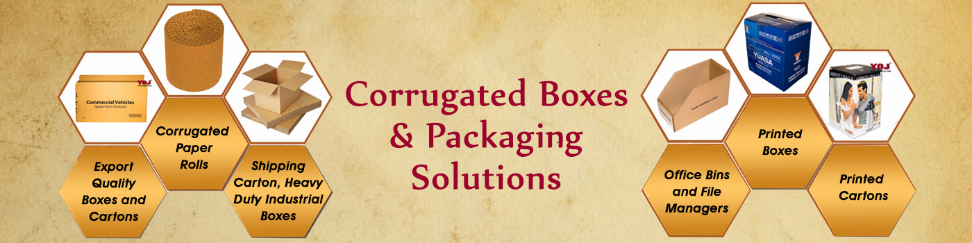 corrugated boxes and rolls